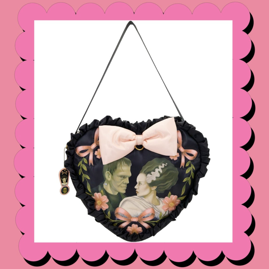 Universal Monsters Coquette Frankie & Bride Oversized Heart Tote Bag