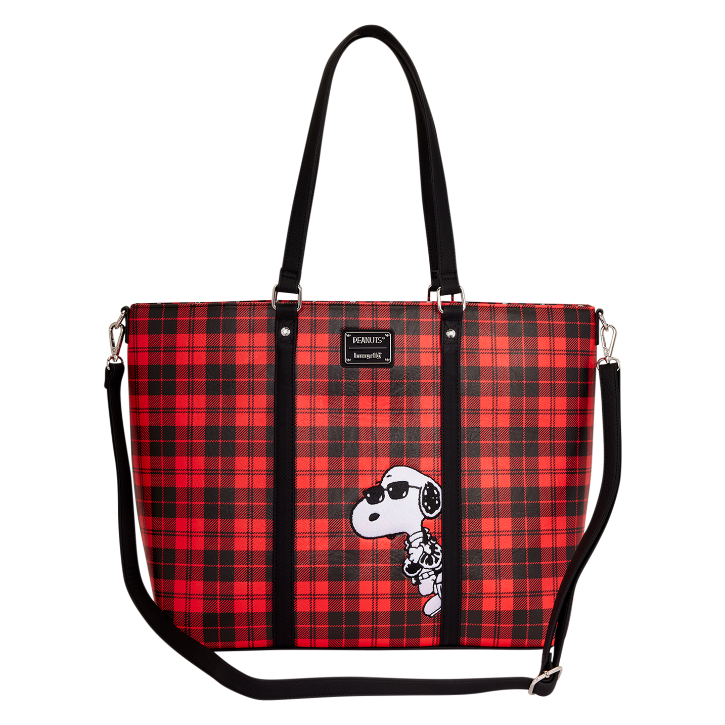 Snoopy and Woodstock Grunge Convertible Tote Bag