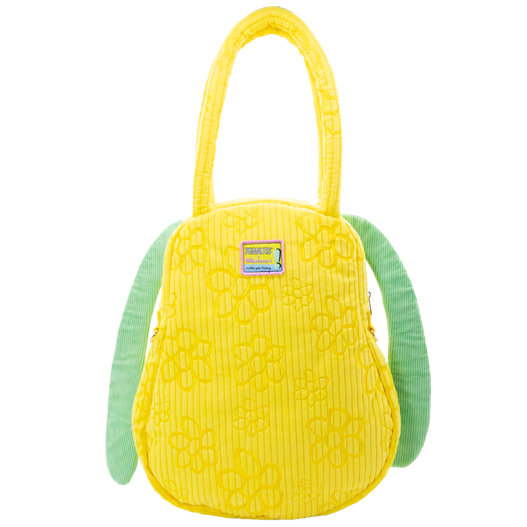 Peanuts Sherbet Spring Snoopy Head Oversized Corduroy Tote Bag image 2
