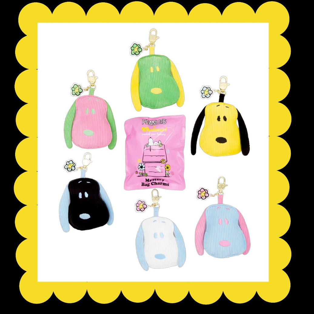 Peanuts Sherbet Spring Mystery Box Snoopy Head Padded Corduroy Bag Charms image 0
