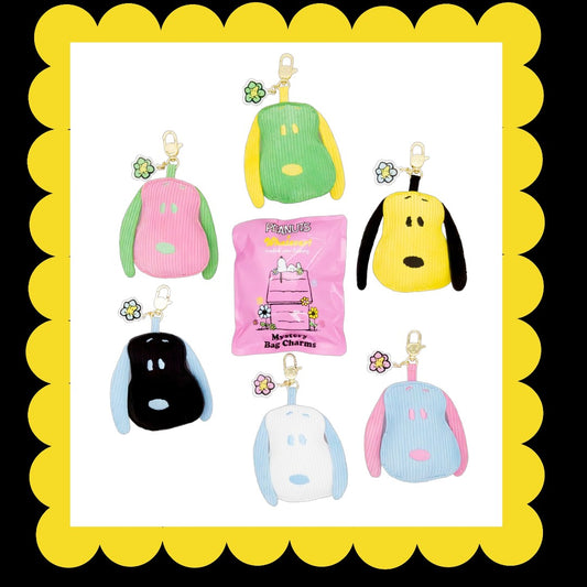 Peanuts Sherbet Spring Mystery Box Snoopy Head Padded Corduroy Bag Charms image 0