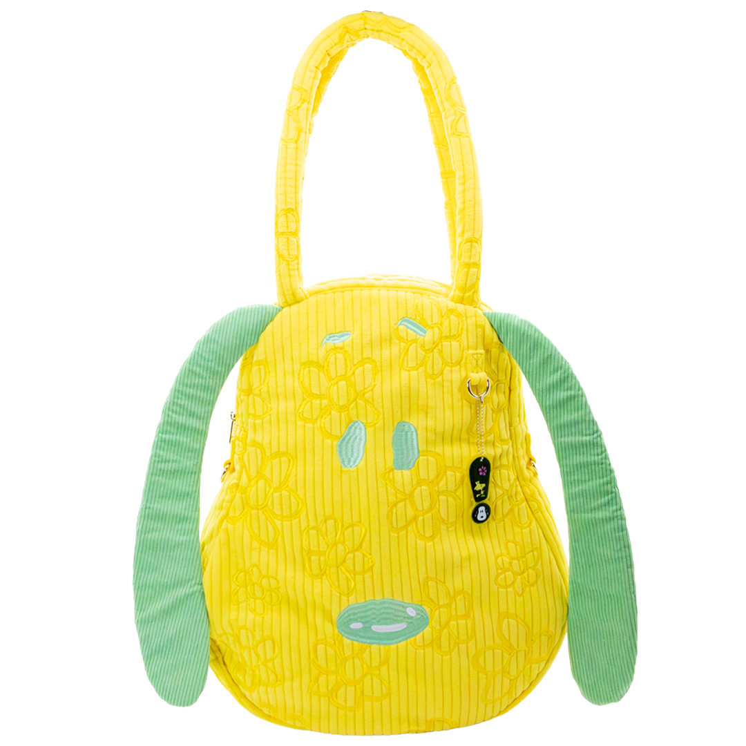 Peanuts Sherbet Spring Snoopy Head Oversized Corduroy Tote Bag image 1
