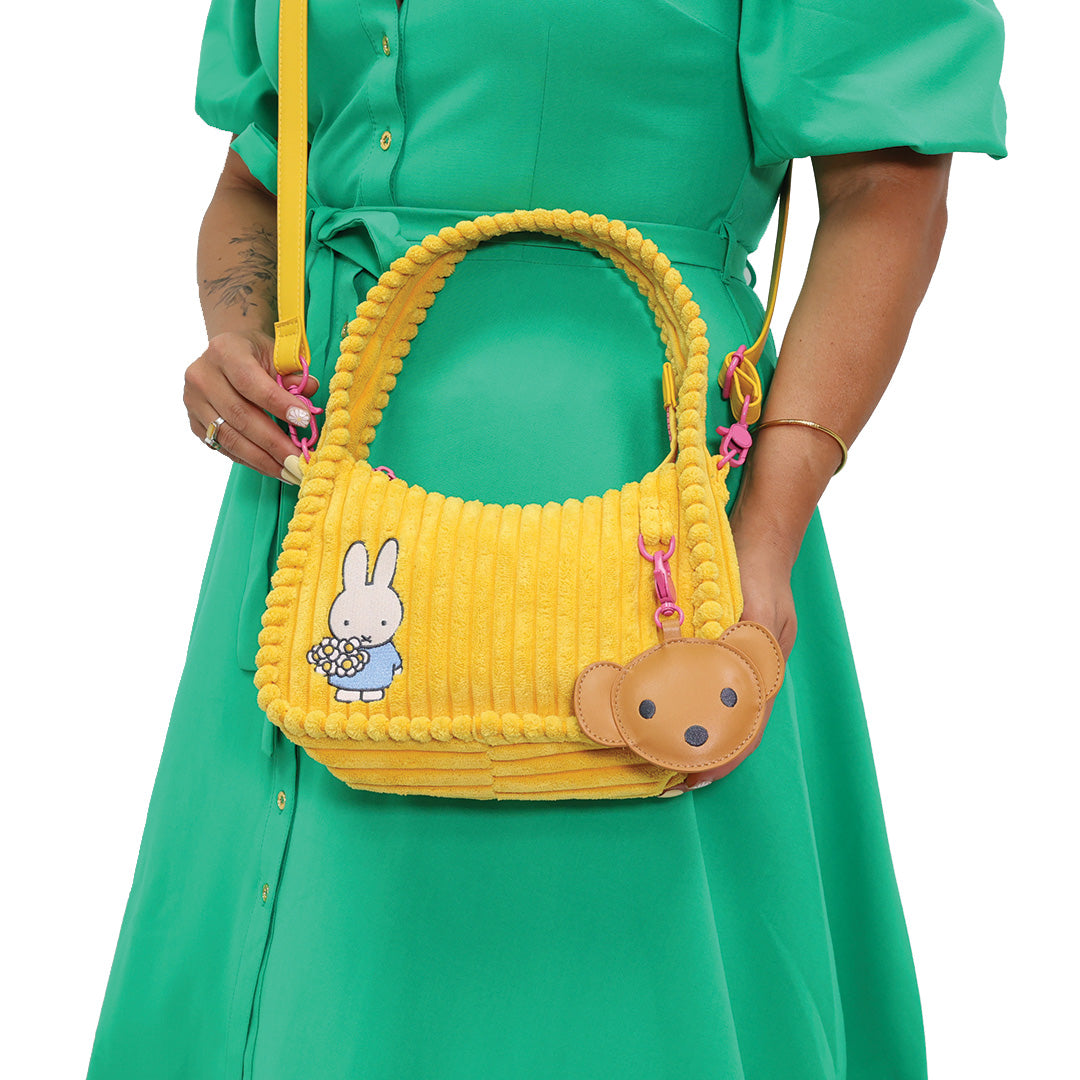 Miffy Corduroy Baguette Crossbody Bag with Bag Charm image 8