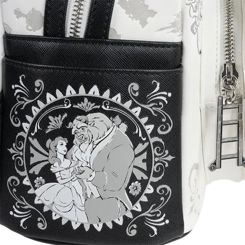 Cards & Comics Connection Loungefly Beauty and the Beast Belle and Beast sketch mini-backpack with side pocket