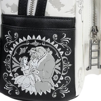 Cards & Comics Connection Loungefly Beauty and the Beast Belle and Beast sketch mini-backpack with side pocket