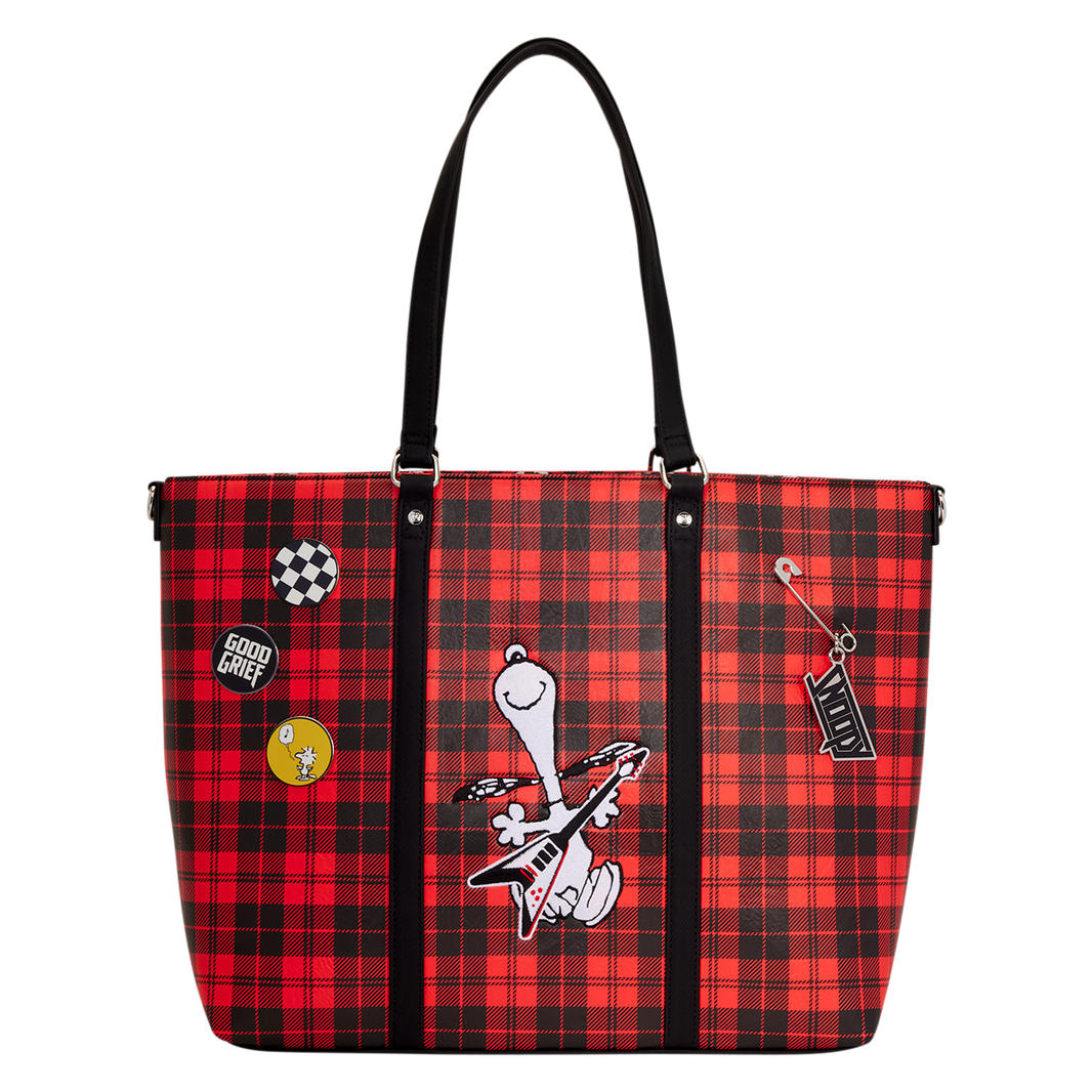 Snoopy and Woodstock Grunge Convertible Tote Bag
