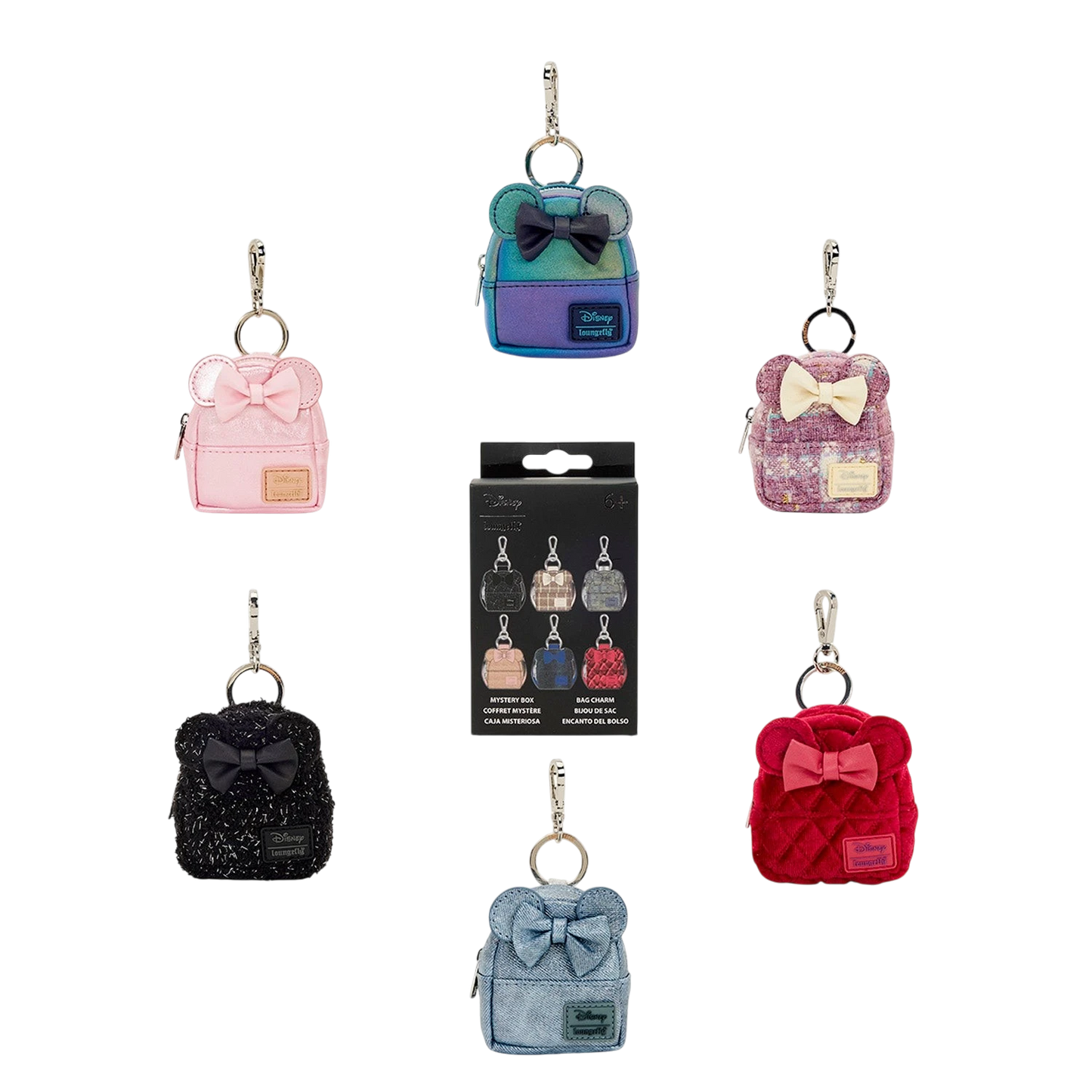 Minnie Mouse Glitter Mystery Mini Backpack Keychain Charm image 0