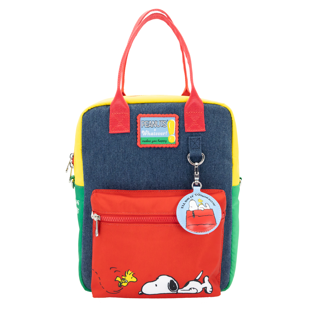 Peanuts 75th Anniversary Color Block Denim & Canvas Convertible Bag image 1