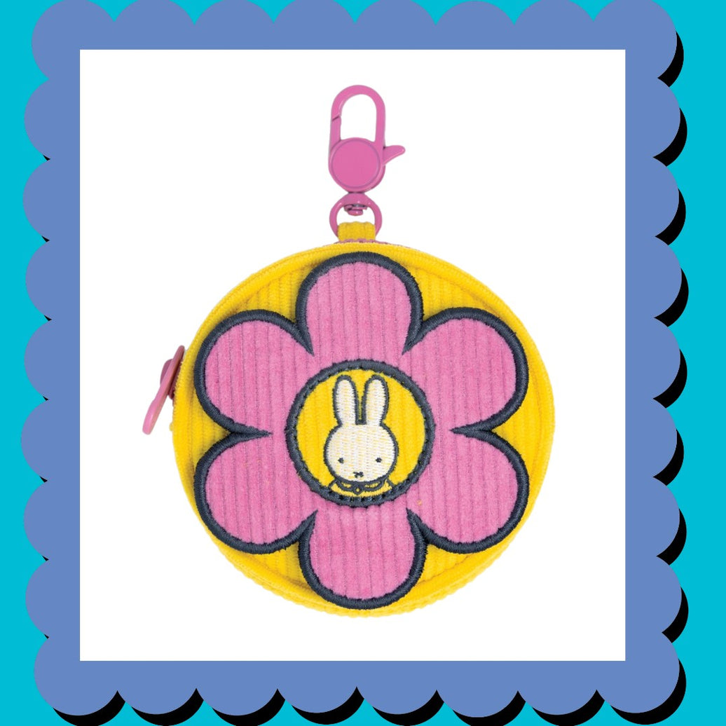 Miffy Flower Corduroy Coin Bag Charm image 0