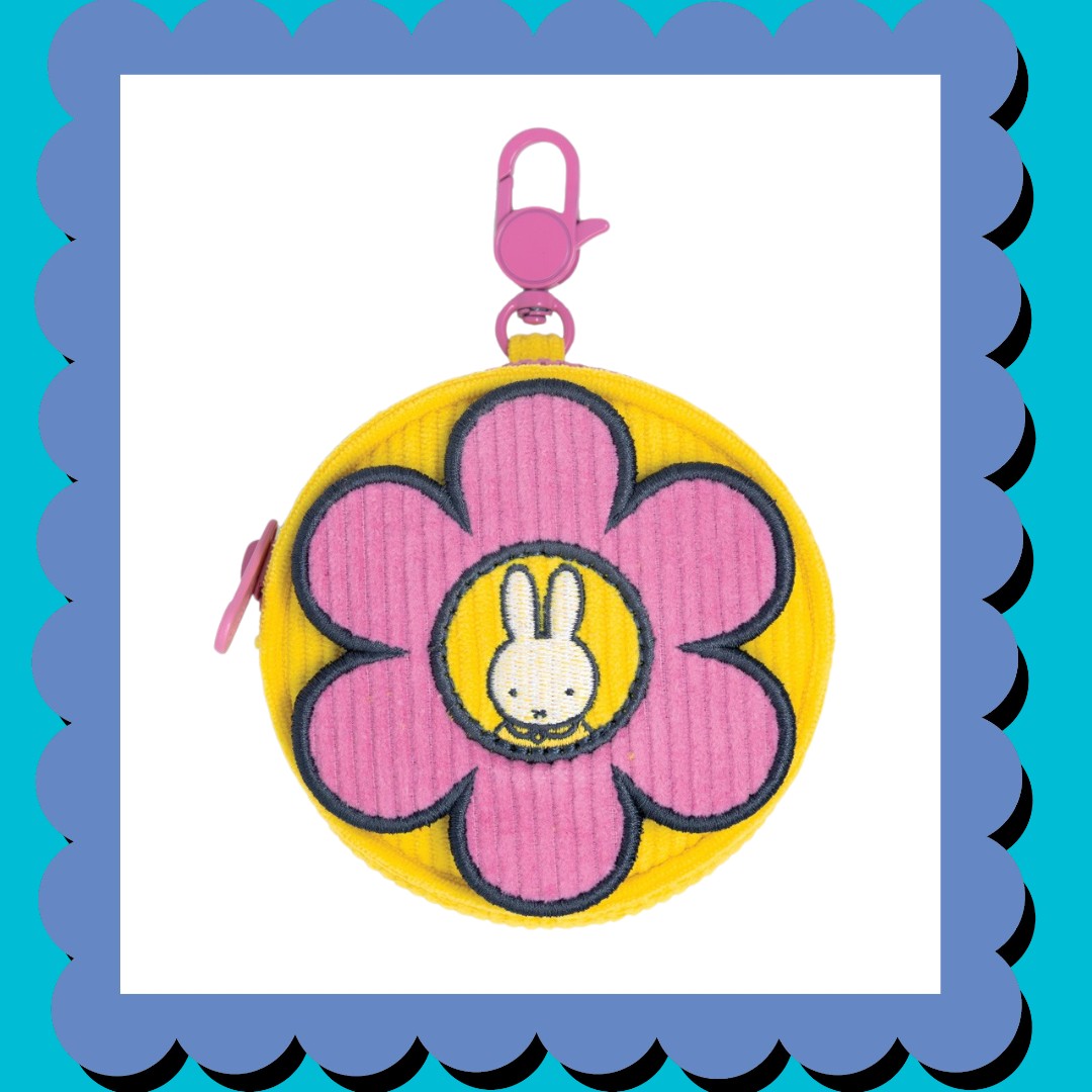 Miffy Flower Corduroy Coin Bag Charm image 0