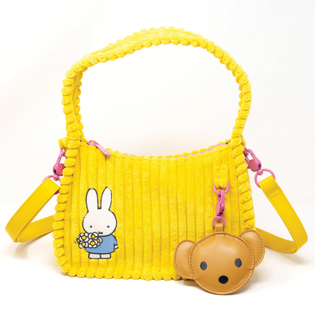 Miffy Corduroy Baguette Crossbody Bag with Bag Charm image 1
