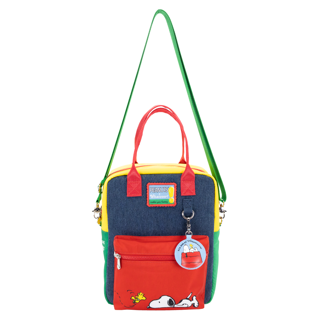 Peanuts 75th Anniversary Color Block Denim & Canvas Convertible Bag image 3