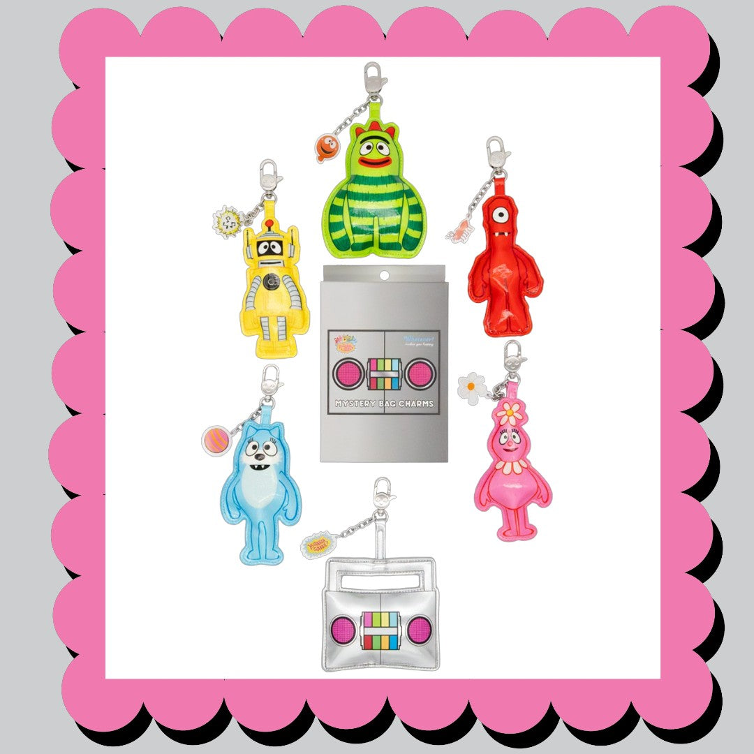 Yo Gabba Gabba Mystery Bag Glitter Vinyl Characters Padded Bag Charms image 0
