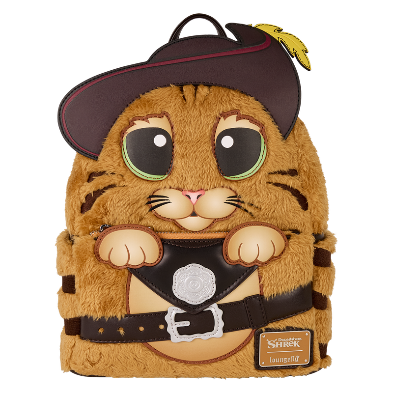 Shrek Puss In Boots Plush Cosplay Mini Backpack image 0