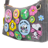 Peanuts Sherbet Spring Pins and Patches Corduroy Baguette Bag image 3