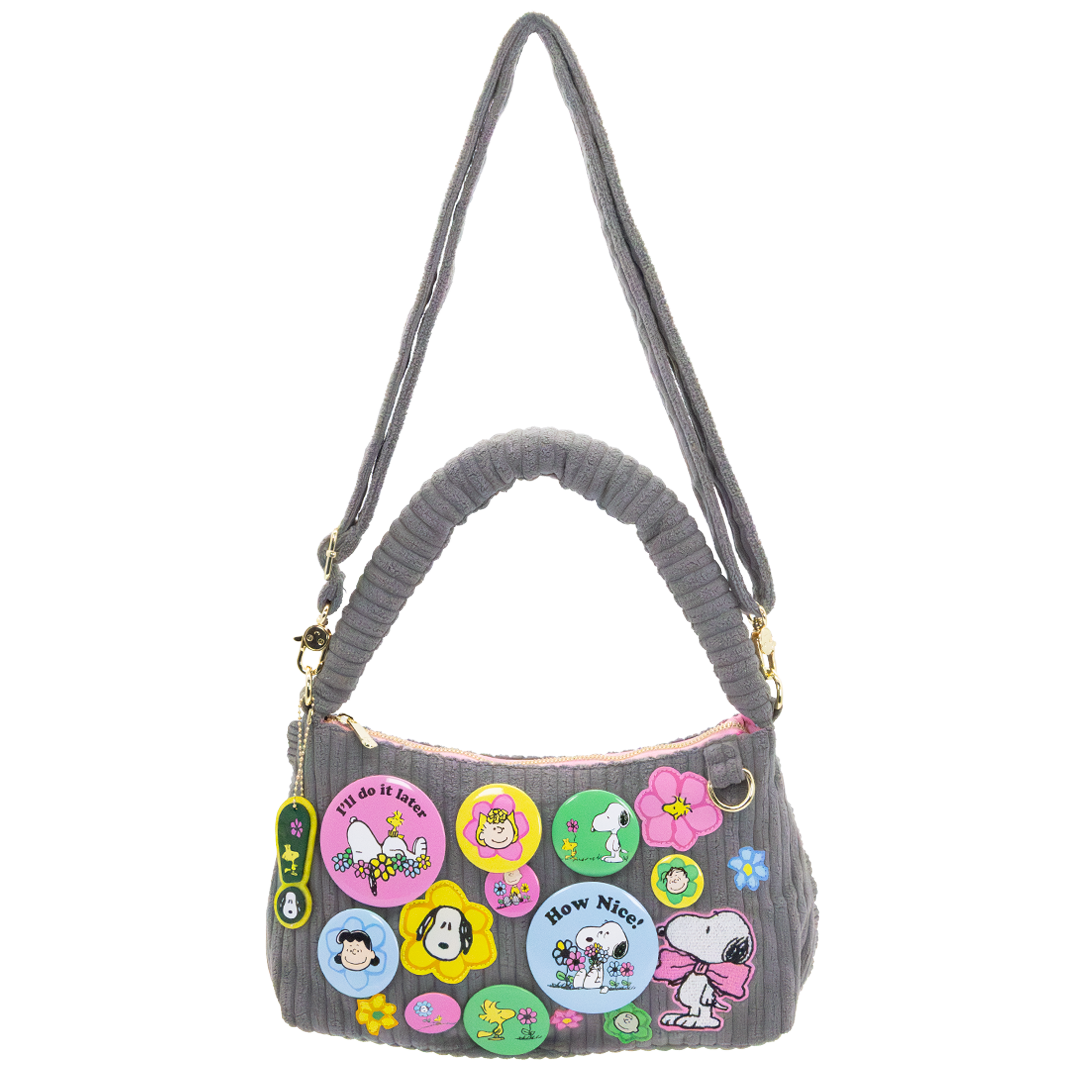 Peanuts Sherbet Spring Pins and Patches Corduroy Baguette Bag image 4