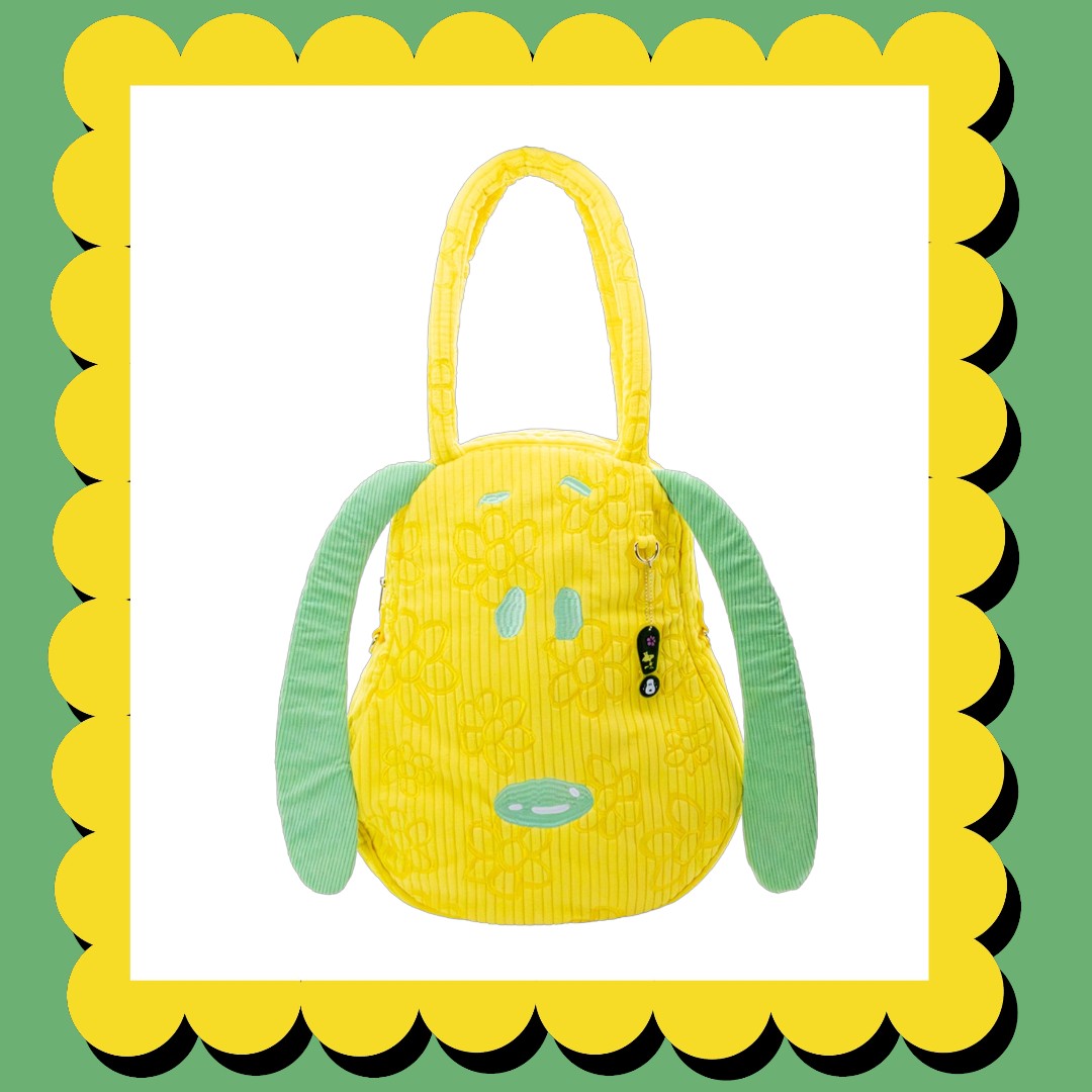 Peanuts Sherbet Spring Snoopy Head Oversized Corduroy Tote Bag image 0