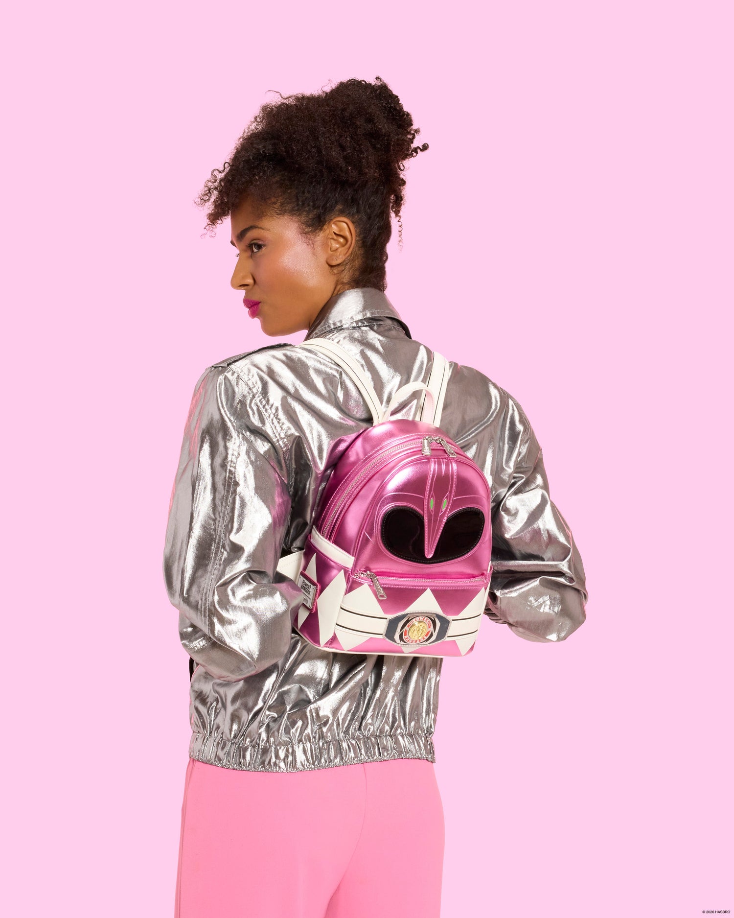 Loungefly Hasbro Power Rangers Pink Ranger Cosplay Mini Backpack image 5