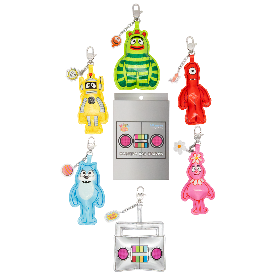 Yo Gabba Gabba Mystery Bag Glitter Vinyl Characters Padded Bag Charms image 1