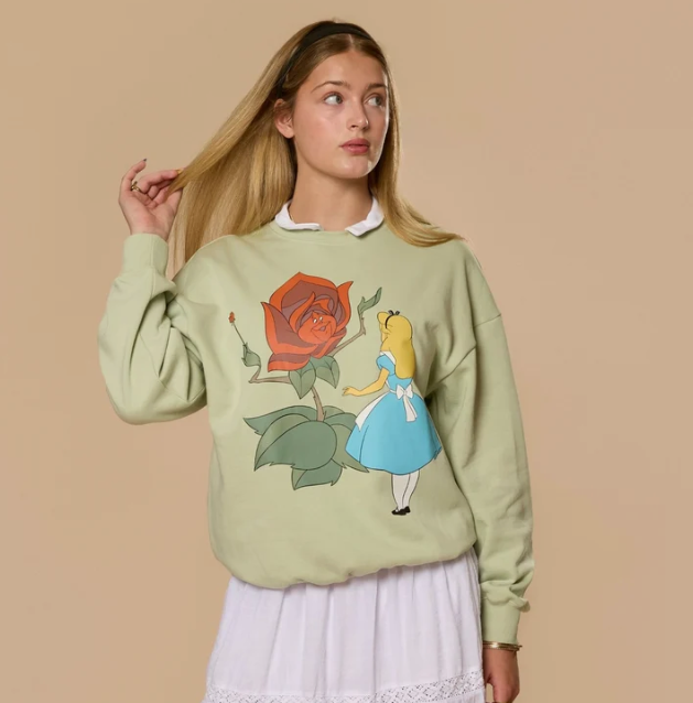Alice in Wonderland Embroidered Crewneck