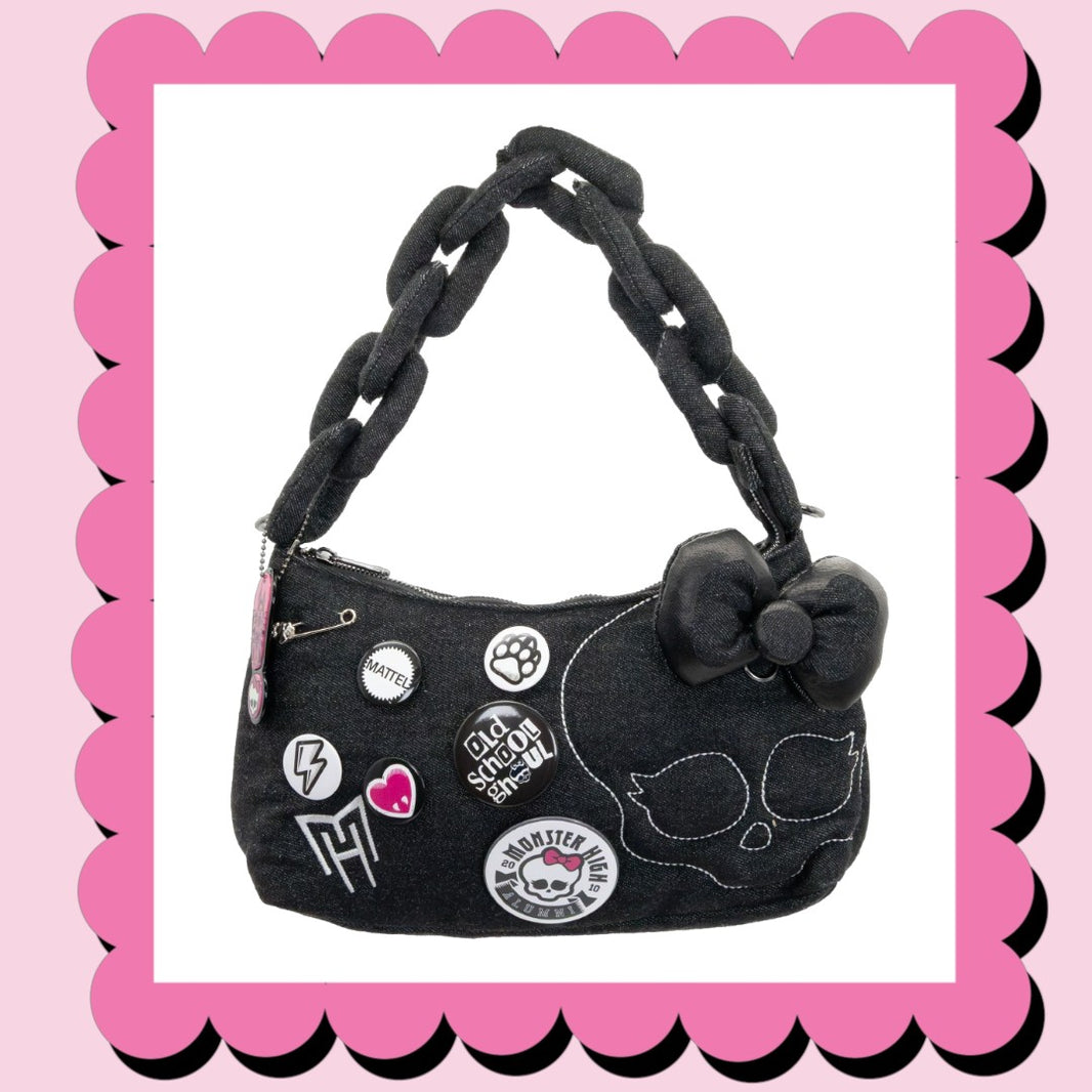 Whatever! Makes You Happy X Monster High Alumni Padded Denim Baguette Crossbody Bag