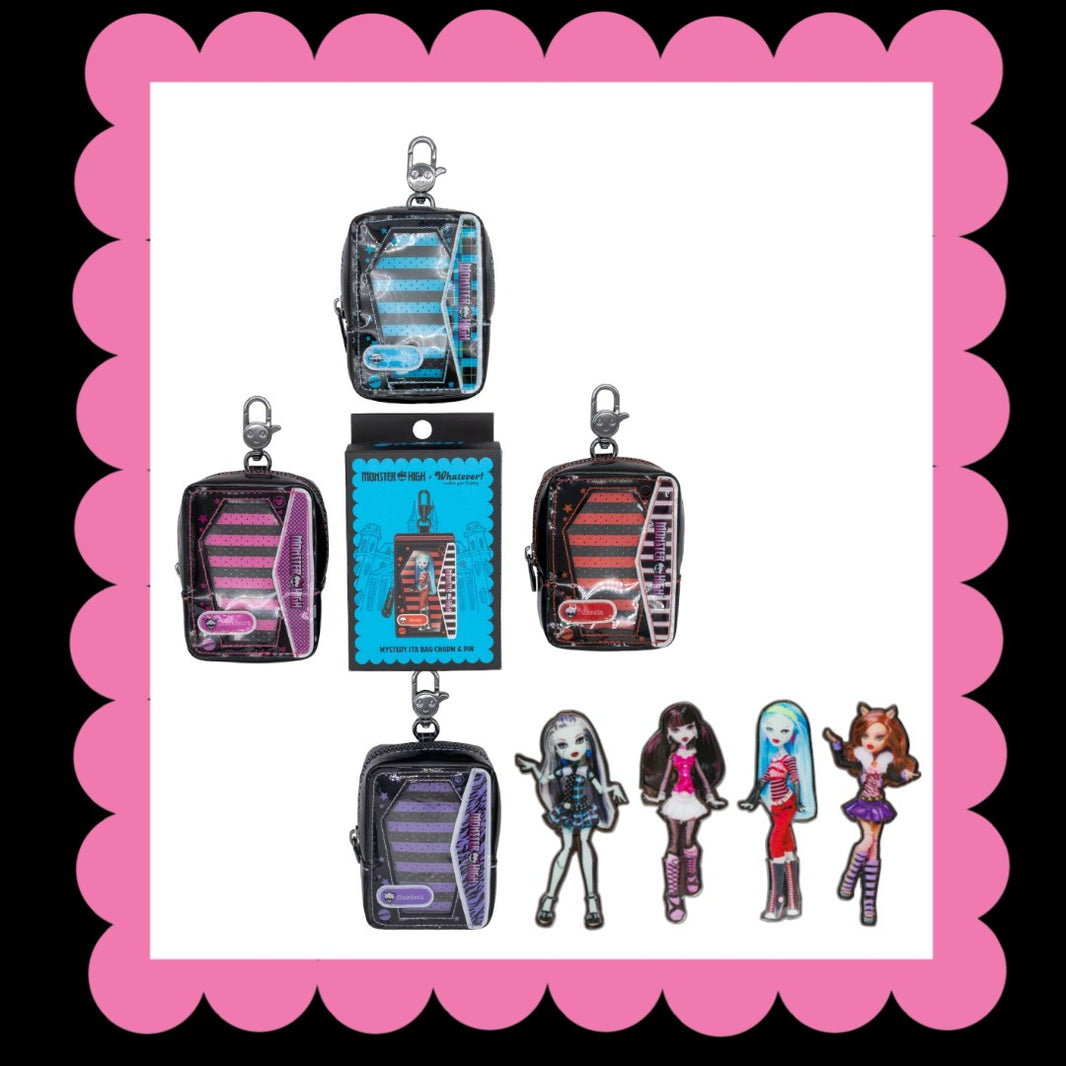 Whatever! Makes You Happy X Monster High Mystery Doll Box Mini ITA Bag Charm with Epoxy Pin