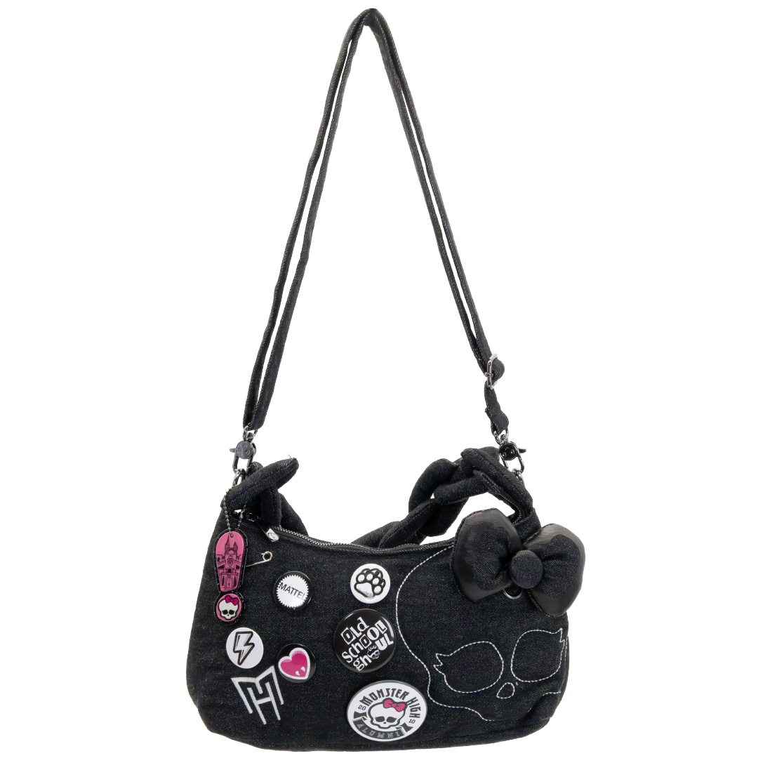 Whatever! Makes You Happy X Monster High Alumni Padded Denim Baguette Crossbody Bag