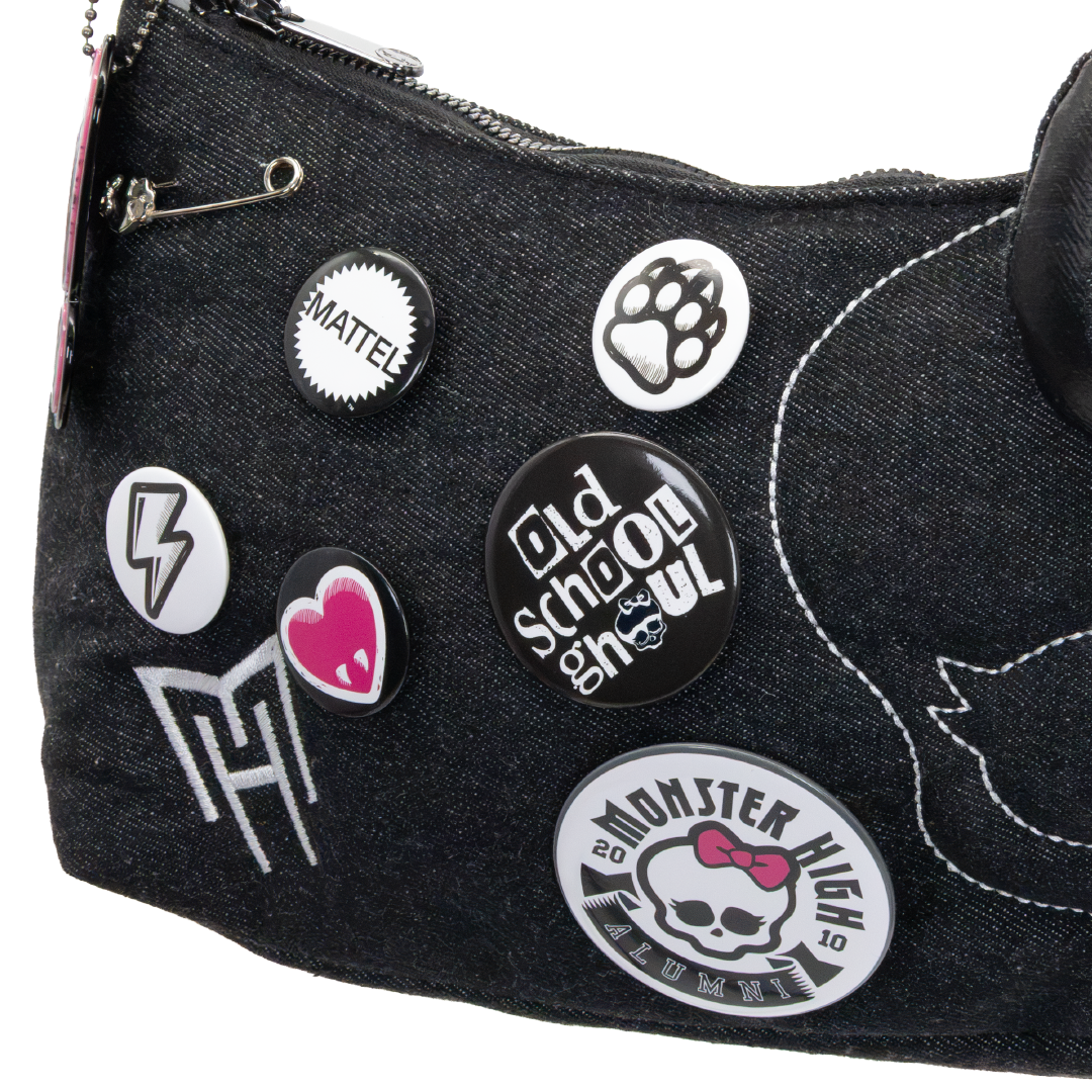 Whatever! Makes You Happy X Monster High Alumni Padded Denim Baguette Crossbody Bag
