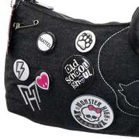 Whatever! Makes You Happy X Monster High Alumni Padded Denim Baguette Crossbody Bag