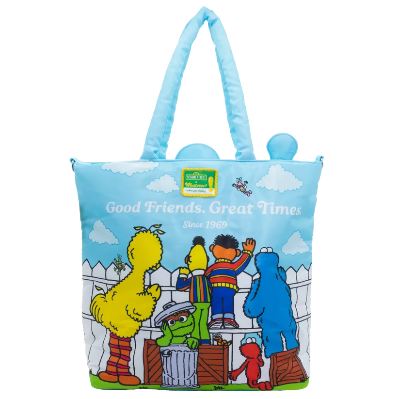 Whatever! Makes You Happy X Sesame Street Good Friends Great Times Oversized Tote Bag