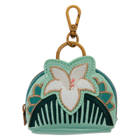 Cards & Comics Connection Disney Mulan hair comb bag charm in mint green polyurethane with gold embroidered flower