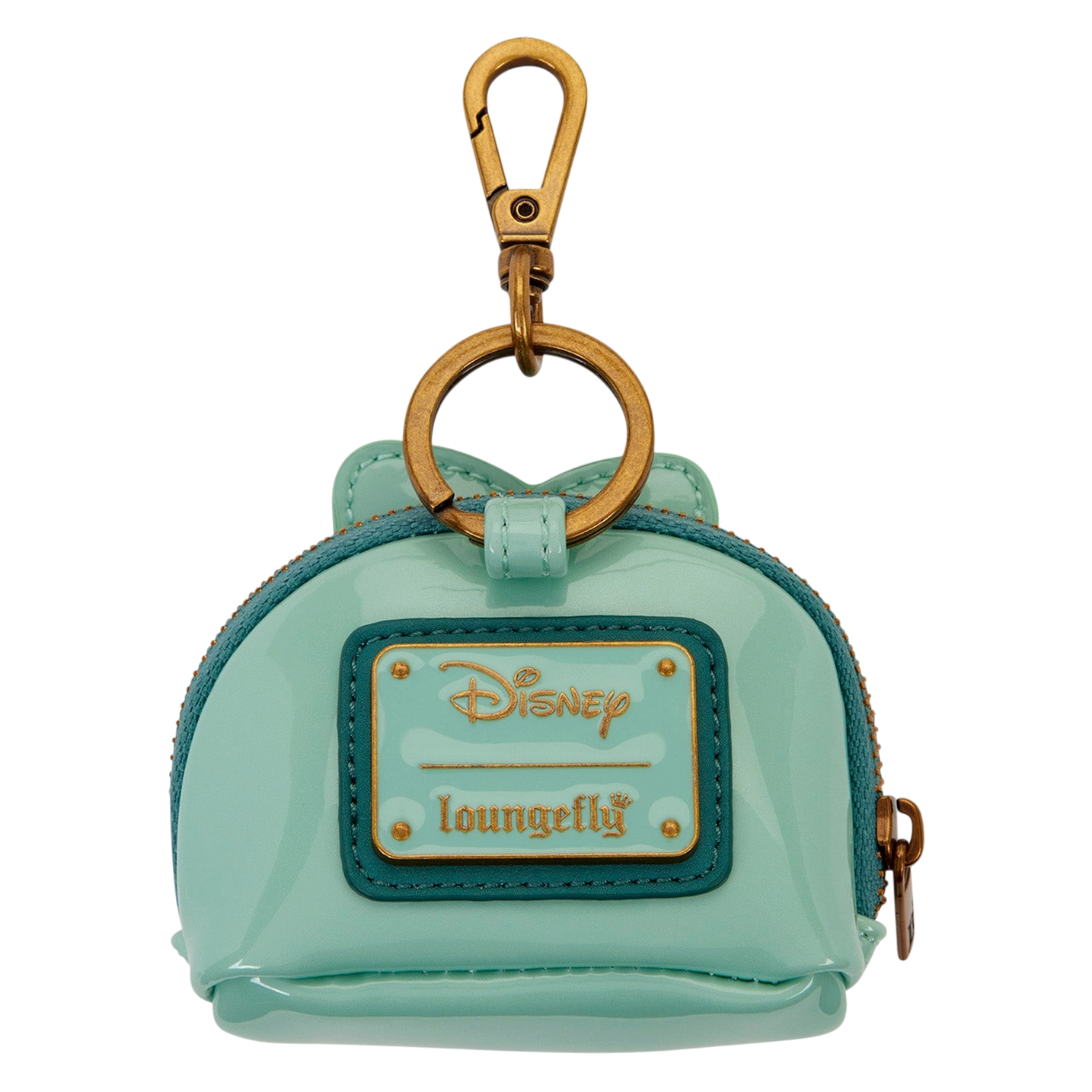Cards & Comics Connection Disney Mulan comb keychain charm in mint green polyurethane with gold embroidered details.