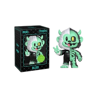 Cards & Comics Connection ThrillJoy Bloo Half Skeleton vinyl figure with green deco and matching collector box