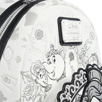 Cards & Comics Connection Loungefly Beauty and the Beast Belle sketch mini-backpack with debossed character details