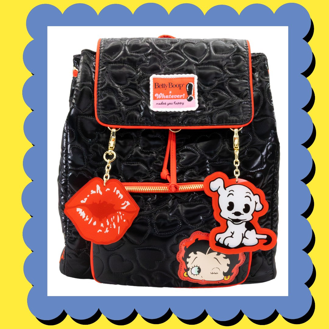 Betty Boop Quilted Heart Trinket Backpack w/ Acrylic Charms image 0