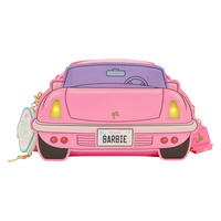 Cards & Comics Connection Loungefly Barbie convertible car crossbody bag in pink with light-up headlights