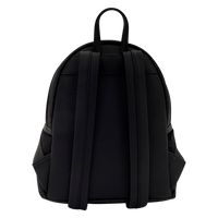 Back view of the black Cards & Comics Connection Disney Tinkerbell mini backpack with adjustable shoulder straps