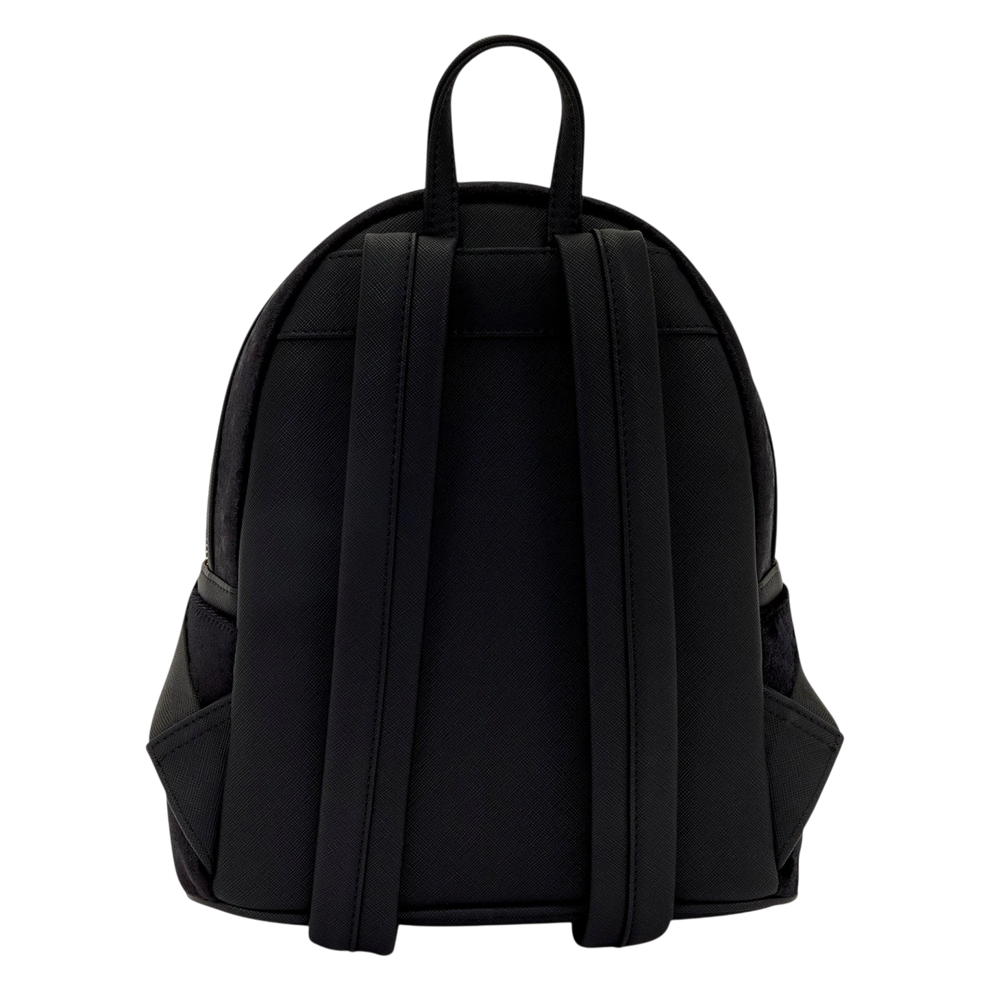 Back view of the black Cards & Comics Connection Disney Tinkerbell mini backpack with adjustable shoulder straps