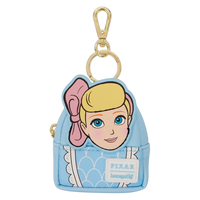 Cards & Comics Connection Bo Peep mini backpack keychain charm featuring faux leather and gold lobster hook hardware.