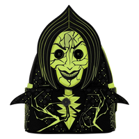 Cards & Comics Connection Coraline Other Mother glow-in-the-dark mini backpack with button eyes and spider web print.