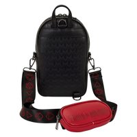 Cards & Comics Connection Dungeons & Dragons black sling bag with red Pouch of Holding coin purse and dice strap