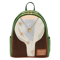 Cards & Comics Connection Frodo Baggins mini backpack featuring metallic, tweed, and debossed Lord of the Rings details