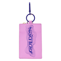 Cards & Comics Connection HUNTR/X KPop Demon Hunters pink photo card holder charm with purple Golden logo detail