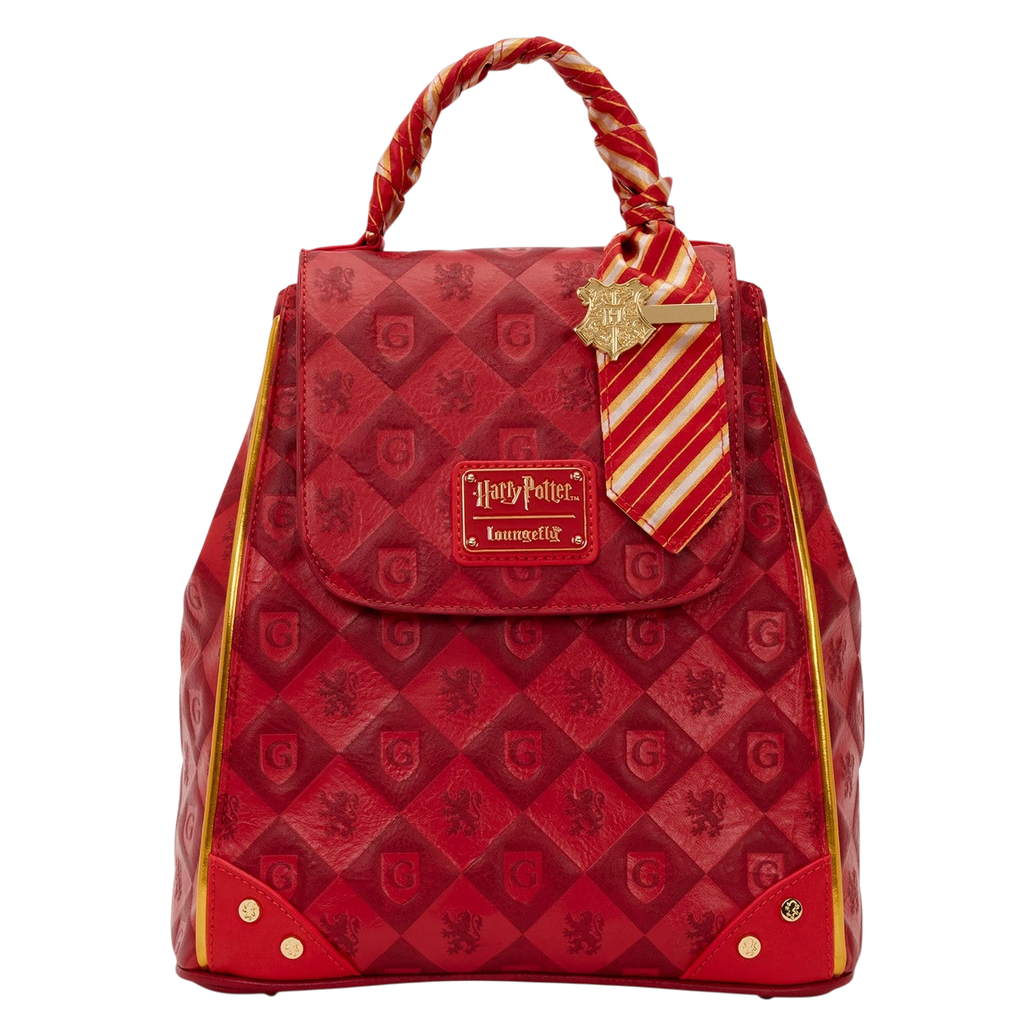 Cards & Comics Connection Loungefly Harry Potter Gryffindor mini backpack in red with satin tie and Hogwarts crest