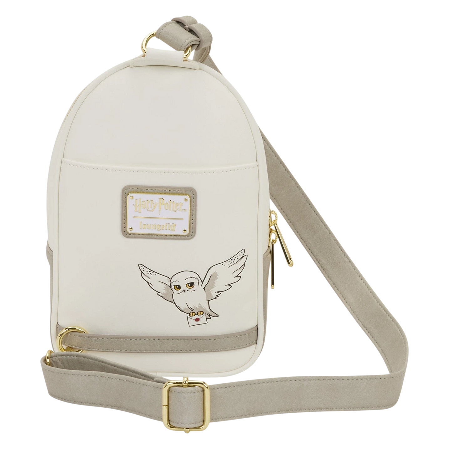 Cards & Comics Connection Loungefly Harry Potter Hedwig white sling crossbody bag with embroidered owl detail