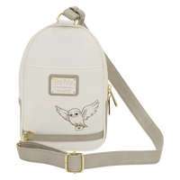 Cards & Comics Connection Loungefly Harry Potter Hedwig white sling crossbody bag with embroidered owl detail
