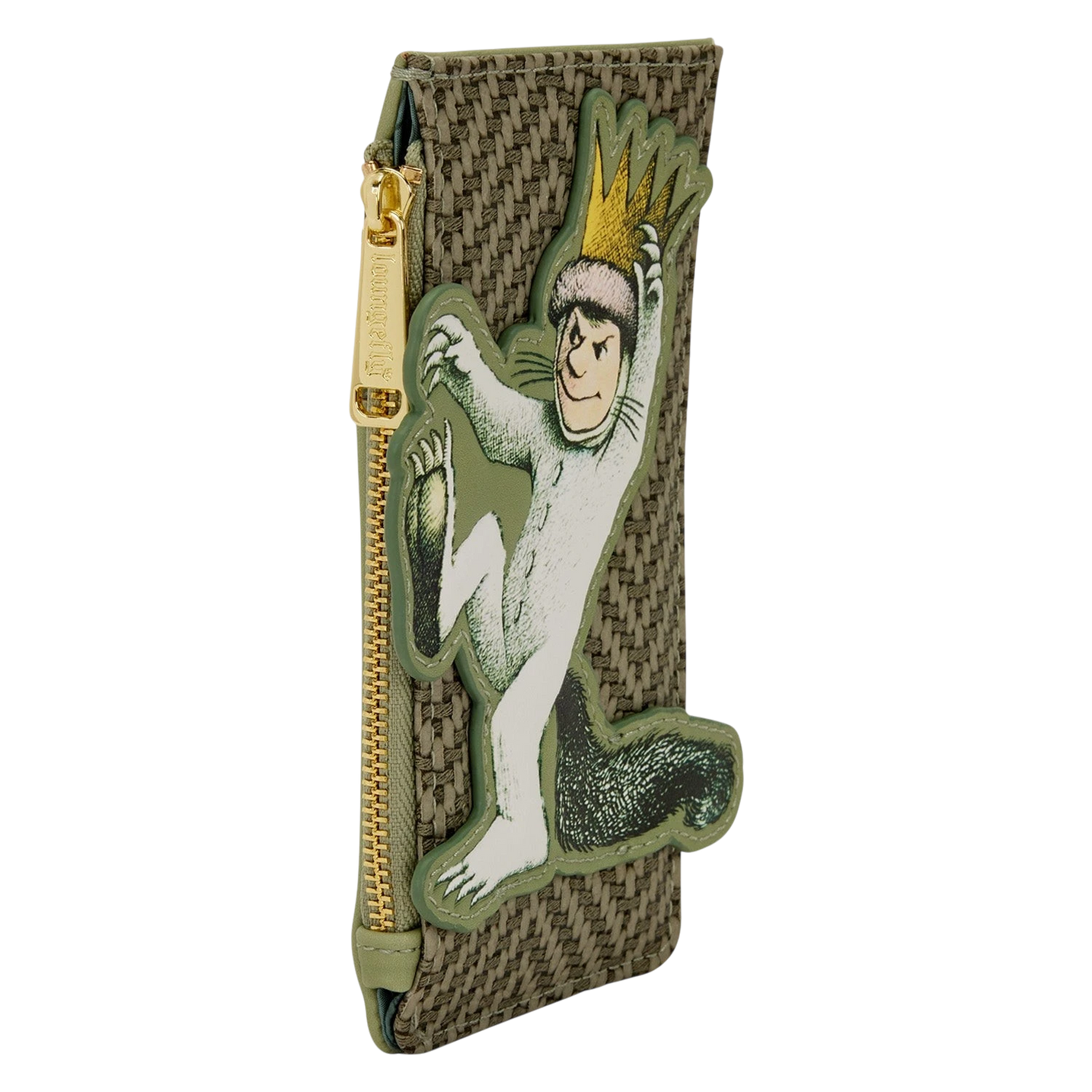 Cards & Comics Connection Where the Wild Things Are Max faux leather card holder with textured weave and gold zipper