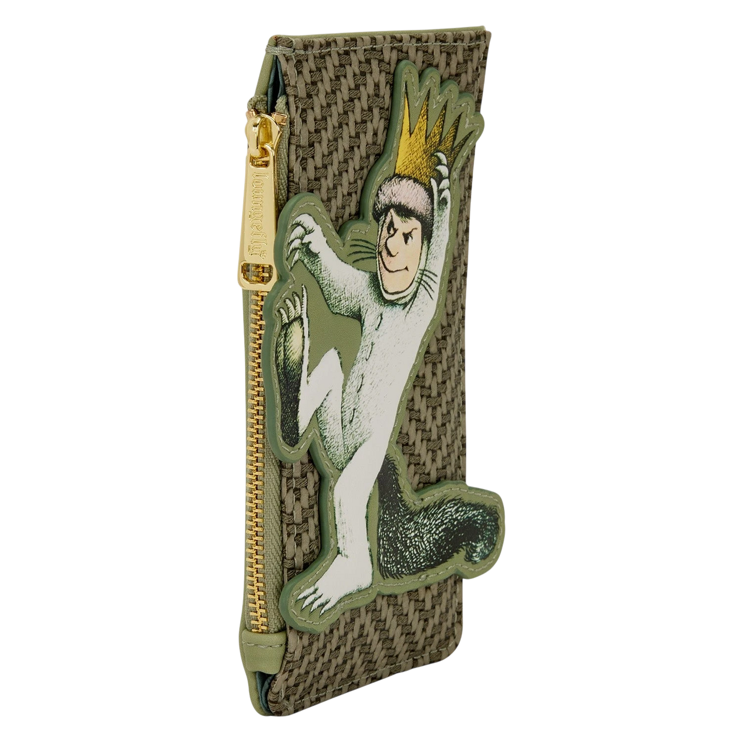 Cards & Comics Connection Where the Wild Things Are Max faux leather card holder with textured weave and gold zipper