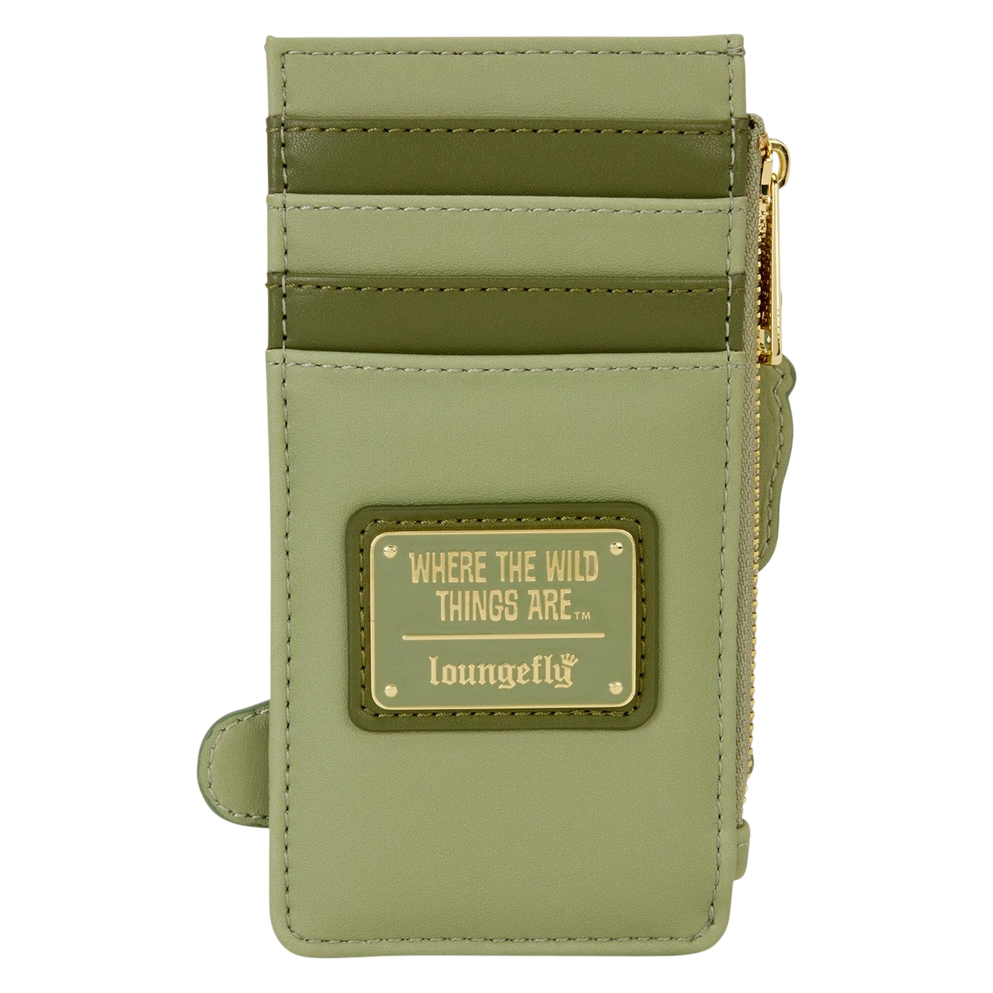 Cards & Comics Connection Where the Wild Things Are Max faux leather card holder with four slots and gold hardware.