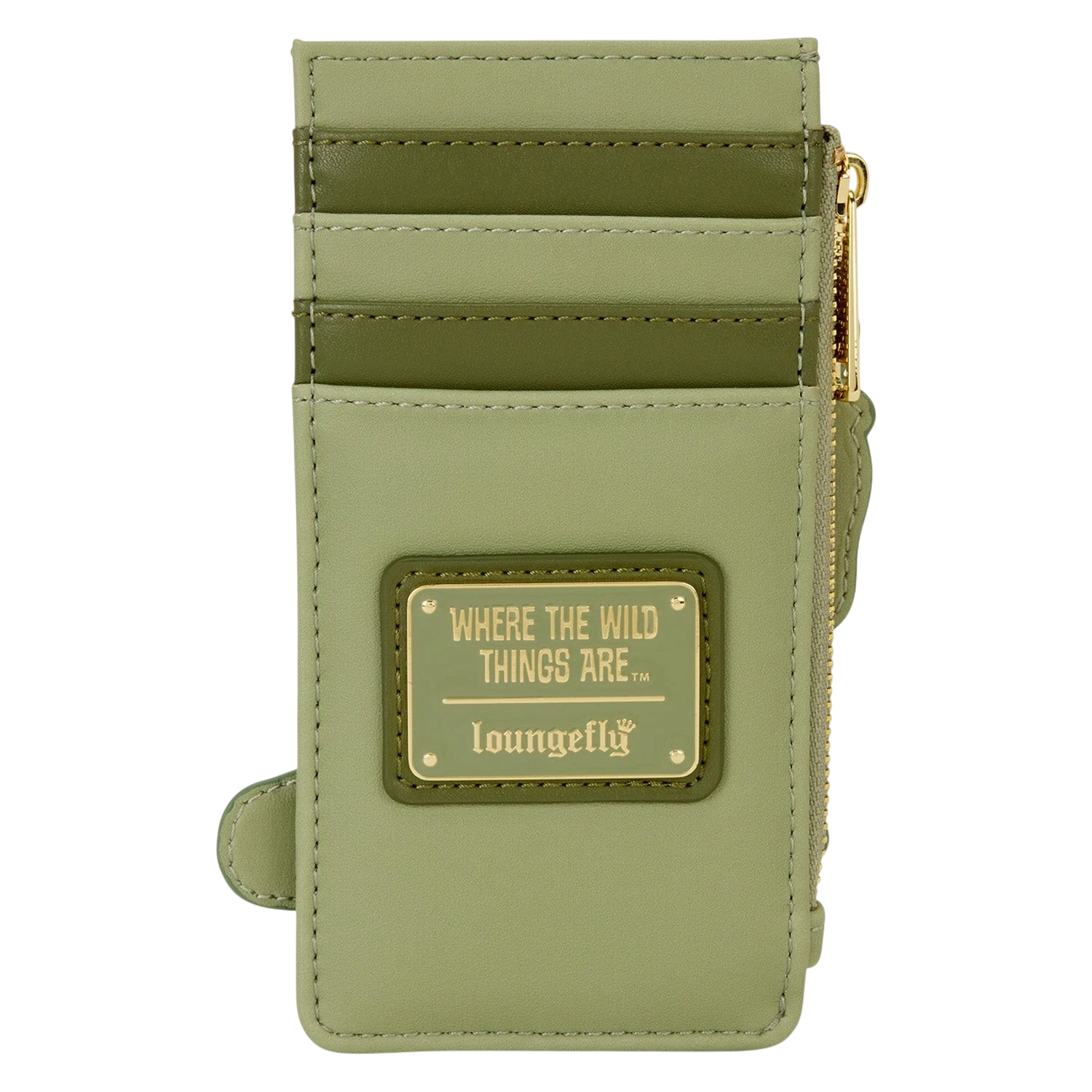 Cards & Comics Connection Where the Wild Things Are Max faux leather card holder with four slots and gold hardware.